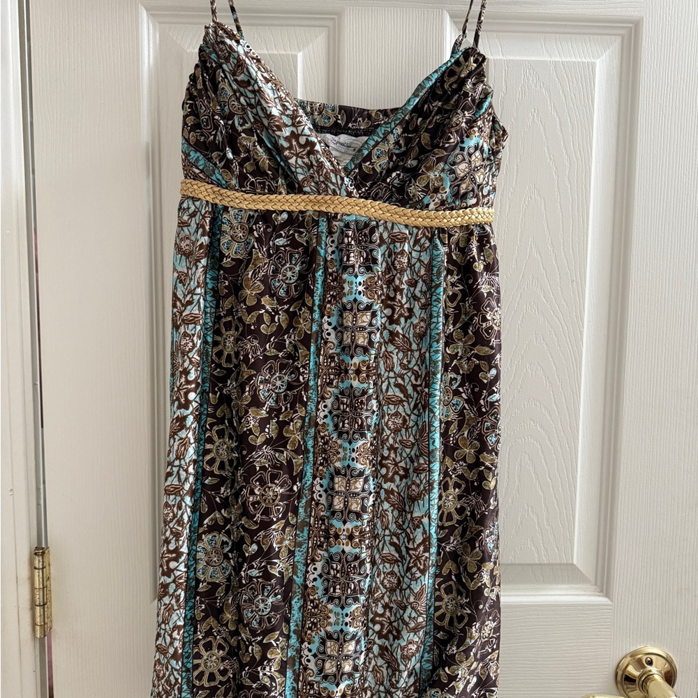 Elegant Multicolor Spaghetti Strap Dress